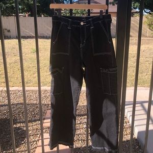 Rue 21 Black n White Cross stitch Skater pant